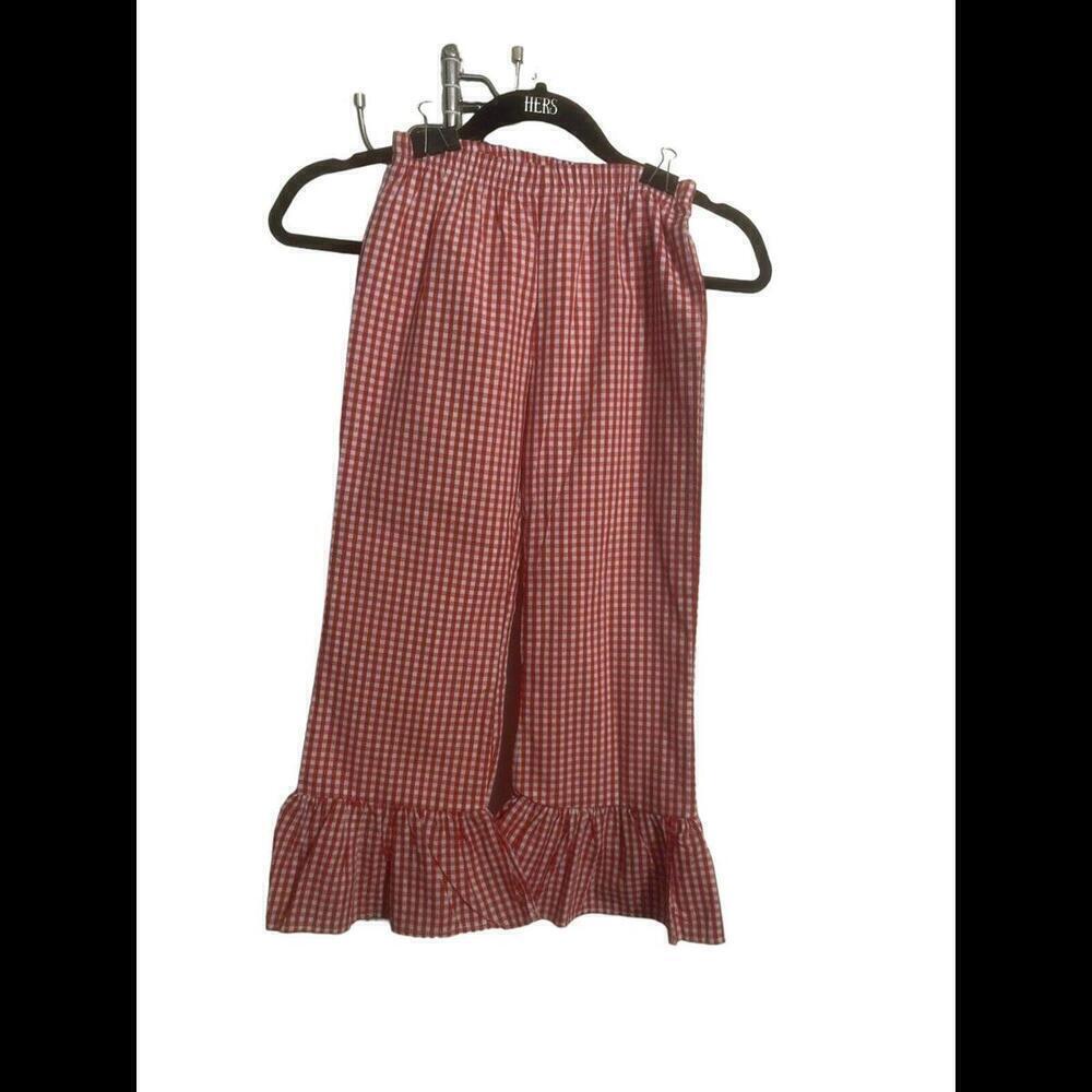 Blake  Boutique Ruffle Leg Pants 8 Red Ginghams Print k 73